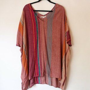 O'Neill Multicolor Striped Women’s Swim Coverup - Rose, Orange, Teal